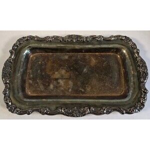 Vintage Poole Silver Co Lancaster Rose #414 Silverplate Serving Tray